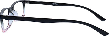 OPULIZE SEE Reading Glasses with Blue Light Blocking for Women and Men, Narrow Frame, Spring Hinges, Computer Gaming Glasses, Black to Pink,Purple,Turquoise +0 (Pack of 3)
