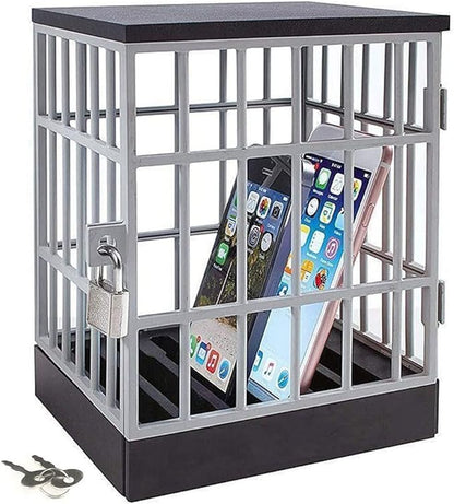 Cell Phone Jail with Lock and Keys, Cell Phone Jail Lock Box,Smartphone Storage Gadget - Family Time, Party Fun Novelty Gift Idea
