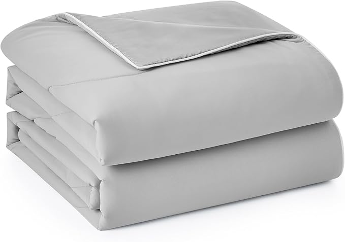 Snuggle Sac Natural Viscose Cooling Comforter Twin/Queen/King Size, Breathable Silky Cooling Bedding with Q-Max>0.45 for Bedroom, Hot Sleepers & Night Sweats (Light Gray, King/Cali King (106"x90"))