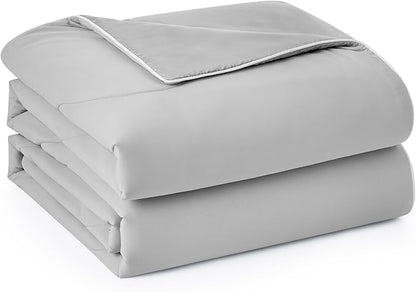 Snuggle Sac Natural Viscose Cooling Comforter Twin/Queen/King Size, Breathable Silky Cooling Bedding with Q-Max>0.45 for Bedroom, Hot Sleepers & Night Sweats (Light Gray, King/Cali King (106"x90"))