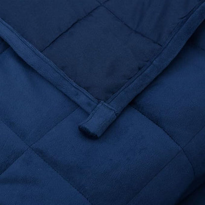 Weighted Blanket Blue Brushed Polyester Microfibre Twin Size 53.1 x 78.7 Inches for Anxiety Relief and Better Sleep with Hypoallergenic Glass Beads Quilted Texture Hand