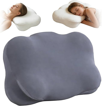 Cloud Pillow - Ergonomic Memory Foam Pillows, Zen Fluff Sleep Pillow with Neck & Shoulder Support, Adjustable Contour Neck Support for Side, Back, Stomach Sleepers, Breathable Anti-Wrinkle Pillowcase