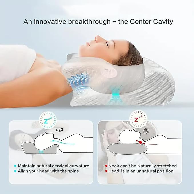 Cervical Neck Pillow - Ergonomic Side Sleeper Pillow, Neck Support Ergonomic Pillows Side Sleeper Pillow, for Side, Back, Stomach Sleepers