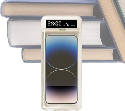 Phone Lock Organizer – Transparent Timed Security Box, Excessive Screen Use Prevention, Travel Home Work Classroom Bedroom Kitchen | Students College Gadget Storage Timer for Home School