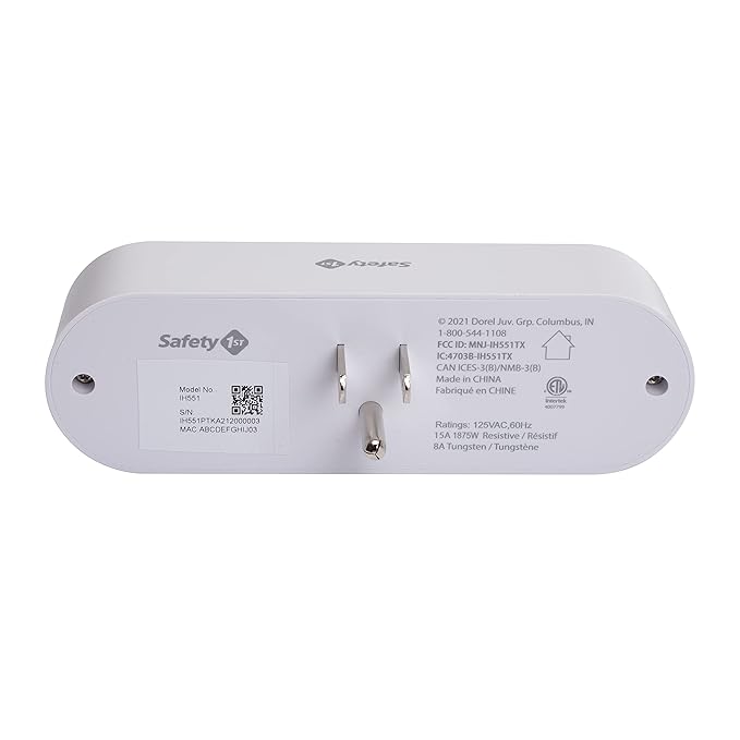 Safety 1st Connected Dual Smart Outlet — Wi-Fi Plug, No Hub Required, Independently Controllable Outlets, Timer & Schedule, ETL Certified, Wi-Fi Controlled, iOS and Android Compatible