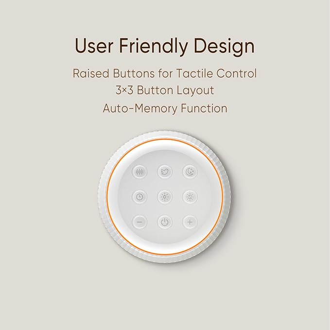 Kipcush White Noise Machine for Sleeping Baby Adults – Sound Machine with 8 Night Light Colors, Tap Control, 6 Timer Settings, Auto-Off & Memory, Portable Sleep Soother for Home & Travel