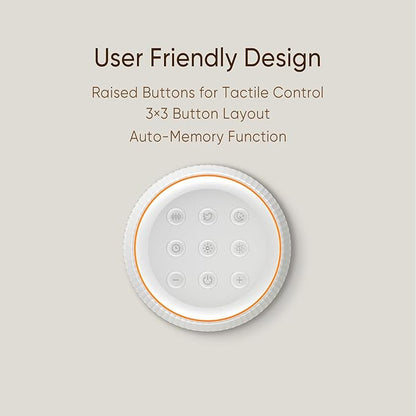 Kipcush White Noise Machine for Sleeping Baby Adults – Sound Machine with 8 Night Light Colors, Tap Control, 6 Timer Settings, Auto-Off & Memory, Portable Sleep Soother for Home & Travel