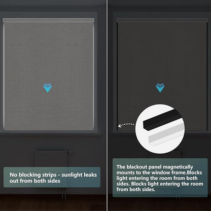 Aprilsmart Motorized Blinds with Remote,Compatible with Apple HomeKit Alexa Google Home- Voice and app Control,Motorized Roller Shades 100% Blackout Custom Size(Vigor Cream-08)