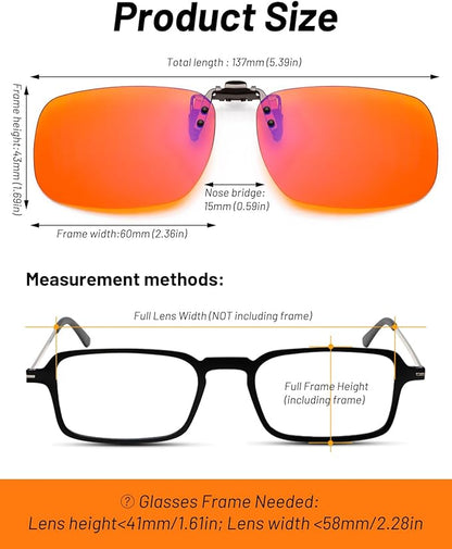 Blue Light Clip-On Glasses for Over-Eyeglasses | Anti-Fatigue Gaming & Computer Use | Lightweight & Universal Fit