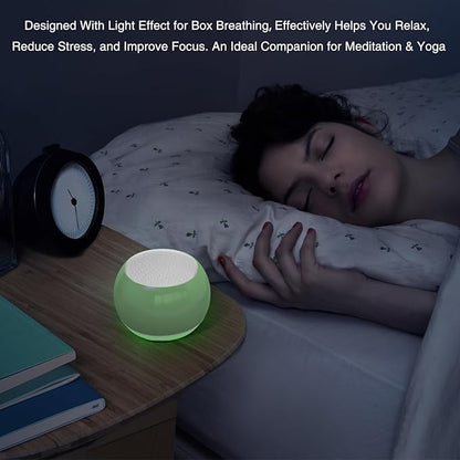 Ceramic Craft Bluetooth Speaker for Meditation & Yoga, Sound Therapy Machine for Stress Relief, Sleep Aid and Focus, Deep Bass, Louder Volume, Light Effect for Boxing Breathing (Green)