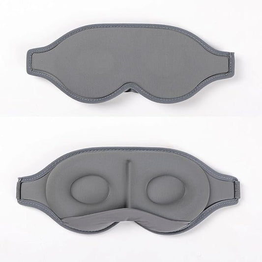 3D Contoured Sleep Mask, Memory Foam, Adjustable Strap, Ergonomic Design for Total Darkness (Grey)