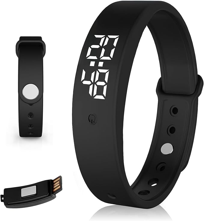 Vibrating Alarm Wristband Deaf People Watch Band Fit Sleeps Rise Silent Shock Clock Bracelet Bands for Heavy Sleepers Wearable Wrist Band That Won't Wake Partner Vibration Bed Shaker