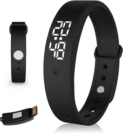 Vibrating Alarm Wristband Deaf People Watch Band Fit Sleeps Rise Silent Shock Clock Bracelet Bands for Heavy Sleepers Wearable Wrist Band That Won't Wake Partner Vibration Bed Shaker