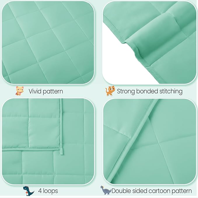 HOSUKKO Weighted Blanket - 3 lbs Green Heavy Blanket - Breathable Blanket(20 * 30 inches, 3 lbs)