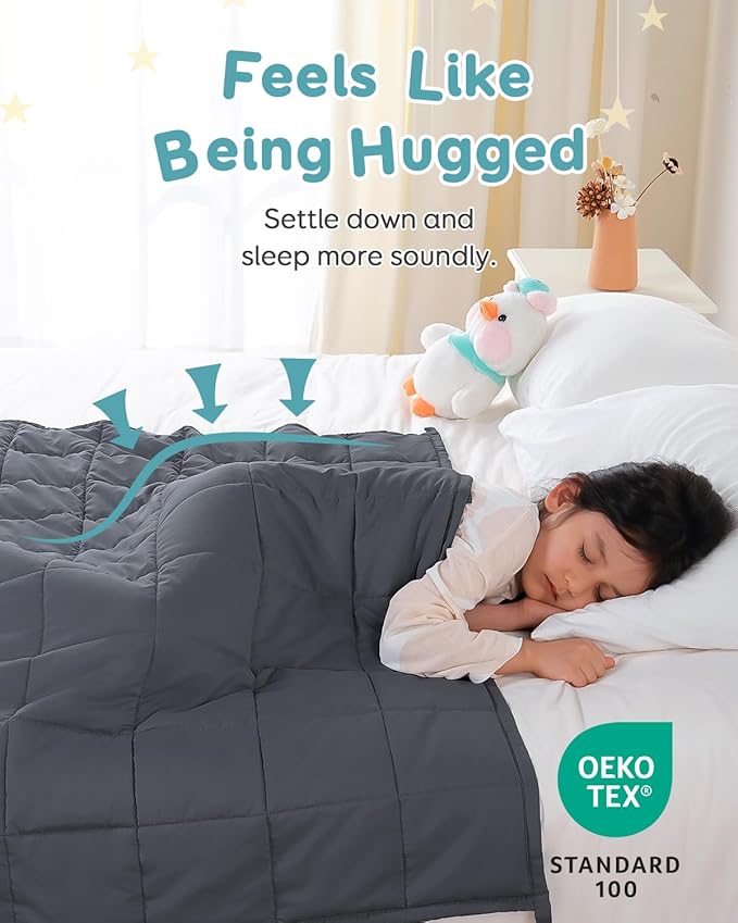 Topblan 3 lb Weighted Blanket, 36" x 48" Small Heavy Blanket, Soft Microfiber, Glass Bead Filling for Calming and Better Sleep, Washable,Dark Grey