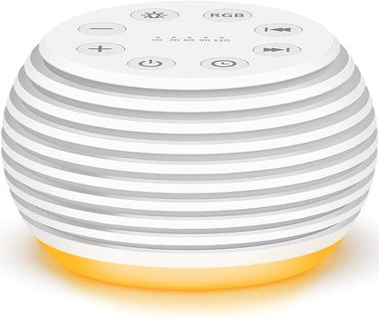 SleeZOO Portable Sound Machine White Noise Machine Sleep Machine with 30 Soothing Sounds 32 Volume Levels 5 Timers 12 Lights Memory Function Rechargeable for Baby Kids Adults and Home Office Travel