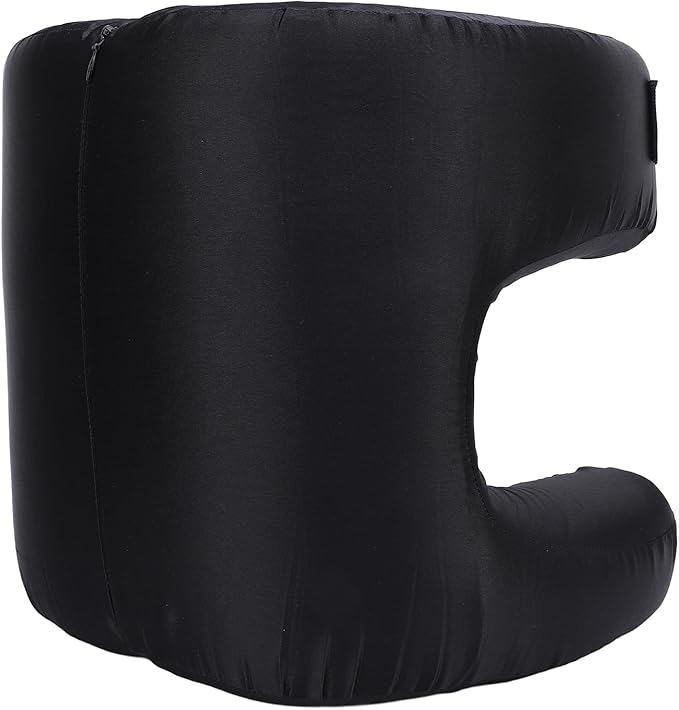 Memory Foam Face Pillow, Ergonomic Design, Silk Fabric Beauty Pillow for Back Sleep Training Pillow, Memory Foam Support, Soft Cushioning, Suitable for Comfortable Sleep (Black)