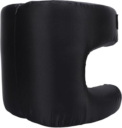 Memory Foam Face Pillow, Ergonomic Design, Silk Fabric Beauty Pillow for Back Sleep Training Pillow, Memory Foam Support, Soft Cushioning, Suitable for Comfortable Sleep (Black)