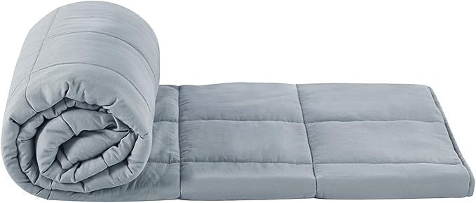TONGDADA Kids Weighted Blanket | 40''x60'',5lbs | for Child Between 40-62 lbs | Premium Cotton Material with Glass Beads | Light Grey