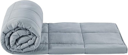 TONGDADA Kids Weighted Blanket | 40''x60'',10lbs | for Child Between 80-125 lbs | Premium Cotton Material with Glass Beads | Light Grey