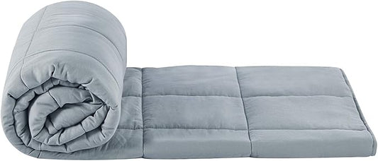 TONGDADA Kids Weighted Blanket | 40''x60'',10lbs | for Child Between 80-125 lbs | Premium Cotton Material with Glass Beads | Light Grey