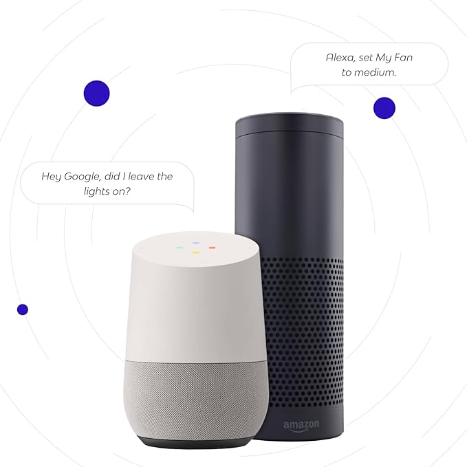 Craftmade Smart WiFi On/Off Dimmer Switch Wall Control - Voice Activation Compatible with Alexa, Google Assistant, Samsung Things, and iOS or Android App, White