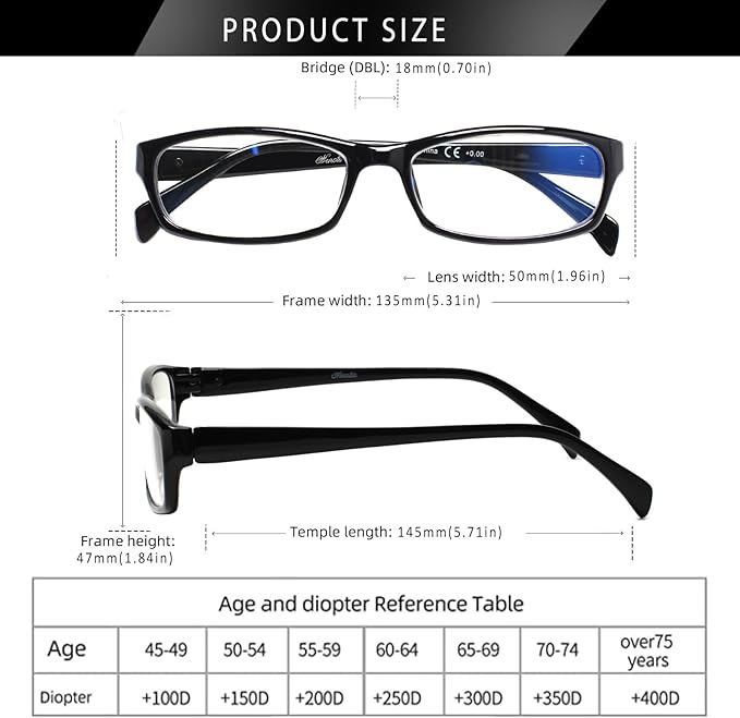 Henotin 6-Pack Reading Glasses Blue Light Blocking Anti Eyestrain Computer Reading Glasses for Women and Men Readers (Transparent White, 1.00, Diopters)