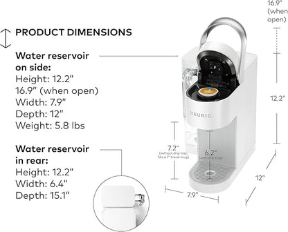 Keurig K-Supreme SMART Single Serve Coffee Maker With WiFi Compatibility, 4 Brew Sizes, And 66oz Removable Reservoir, Compatible with Alexa, White