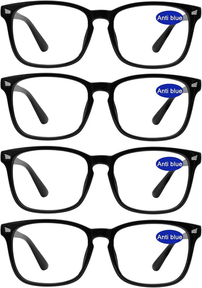 4 PACKS Blue Light Blocking Reading Glasses Women 1.0 1.25 1.5 1.75 2.0 2.25 2.5 2.75 3.0 3.5 4.0 5.0 6.0