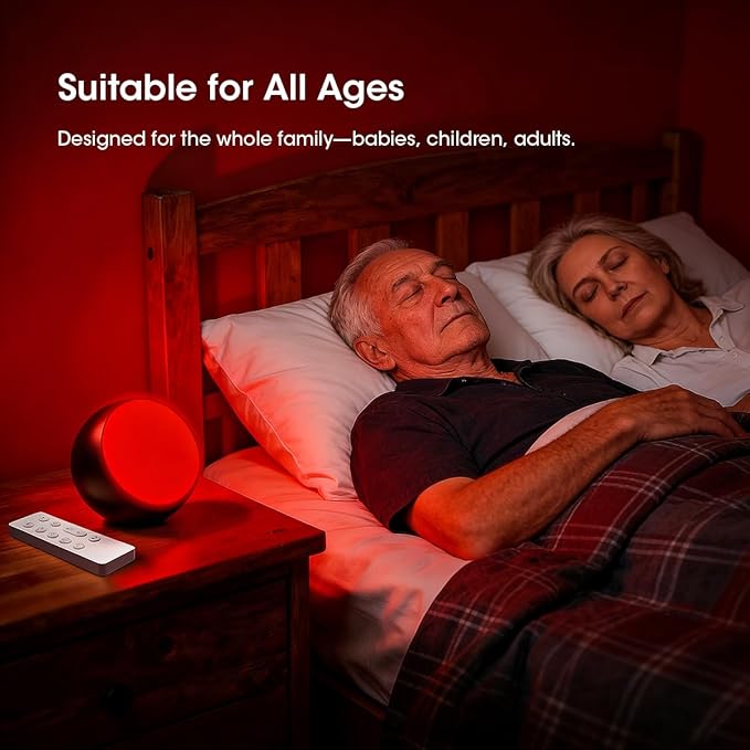 630nm Red Light Therapy Sleep Device, Red Night Light Lamp to Support Deep Relaxation and Improve Sleeping for Adult & Elderly Adults, Suitable for Valentine Gifts, Best Companion Gifts