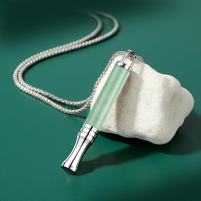 Breathe Free Necklace, Natural Stone Breathing Necklace for Stress Relief, Mindfulness and Relaxation, Anxiety Necklace Mindful Breathefree Calm Tool with Plant Cores, Portable Wellness Gift for Adult