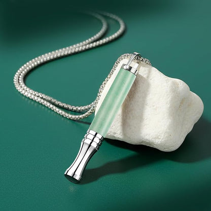 Breathe Free Necklace, Natural Stone Breathing Necklace for Stress Relief, Mindfulness and Relaxation, Anxiety Necklace Mindful Breathefree Calm Tool with Plant Cores, Portable Wellness Gift for Adult