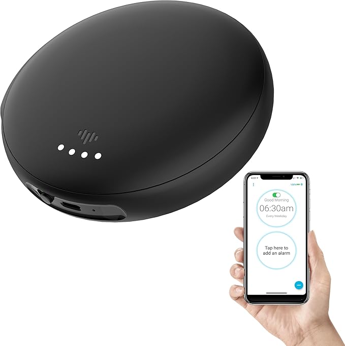 iLuv Smart Shaker, Wireless Shaker for Hearing Impaired & Heavy Sleepers, 20 Alarms, Call & App Alerts, Bluetooth, Rechargable Battery, Auto DST, iOS & Android Compatible