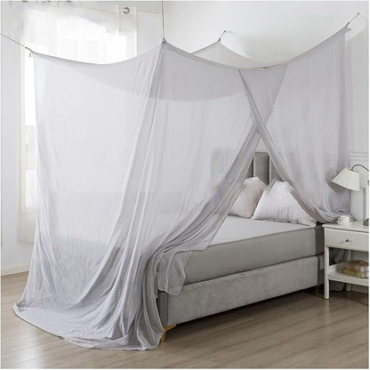 Faraday Fabric Silver Bed Drapes Mesh EMF Protection Canopy, RF Shielding Netting, Queen Size, Twin Size