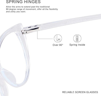 ANDWOOD Blue Light Blocking Glasses Women Bluelight Blocker Computer Cateye Clear Cat Eye Eyeglasses Frame AR003