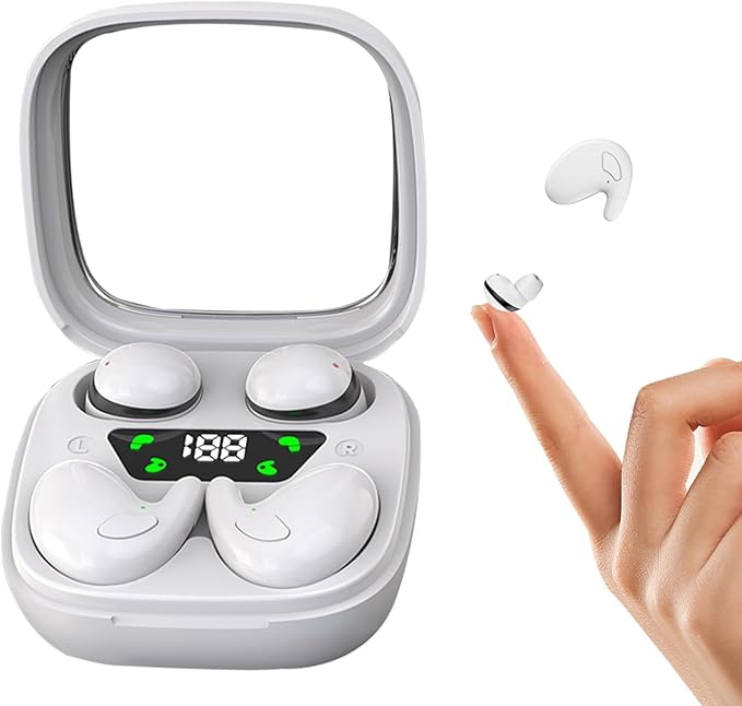 Flat Sleep Mini Invisible Small Tiny Earbuds Wireless Bluetooth Ear Buds for Sleeping Headphones Micro Smallest Discreet Sleep Earbuds Earphones for Side Sleepers, Small Ears Canals Women, Work