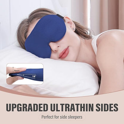 YIVIEW Sleep Mask for Side Sleeper, Complete Light Blocking 3D Pink Sleeping Eye Mask, Soft Breathable Eye Cover for Women Men, Relaxing Zero Pressure Night Blindfold