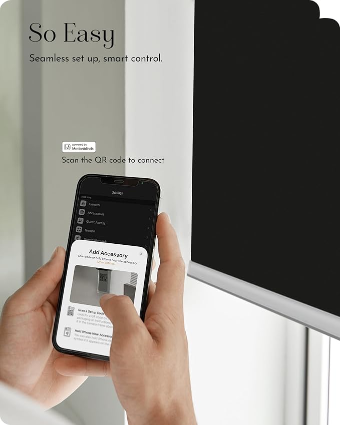 Graywind Smart Roller Shades 100% Blackout Window Blinds with APP Control Customized Automatic Shades for Home and Office(22" Wx72 H,Black)