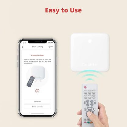 SwitchBot Curtain 3 & Hub Mini Kit: Automate Curtains & IR Devices with Voice Control, Smart Scheduling, and Matter/HomeKit Support.