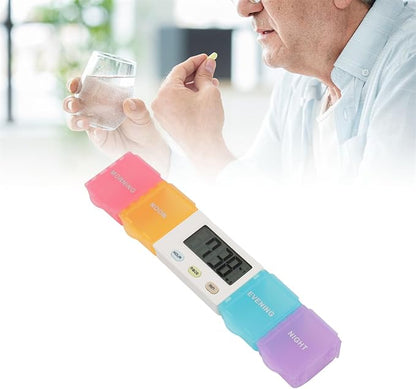 Automatic Pill Dispenser, Medicine Organizer with Timer Reminder Alarm, Portable Large Capacity Pill Organizer for Home, Office (4 Compartment (36x14x15cm/14.2x5.5x5.9in))