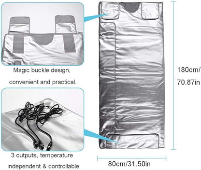 Body Shaper Weight Loss 3 Zones Sauna Heating Thermal Blanket Body Massager Arms Legs Waist and Abdomen The Whole Body Muscle Relief Heating Mat Elitzia ETBO20