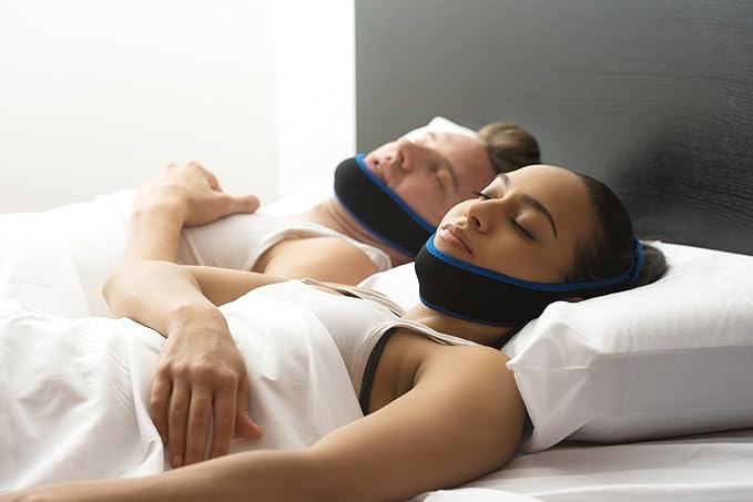 SnoreShield Anti Snore Chin Strap - The #1 Ranked Snoring Sleep Solution - Natural And Comfortable Instant Snore Stopper - Easy To Use And Adjustable