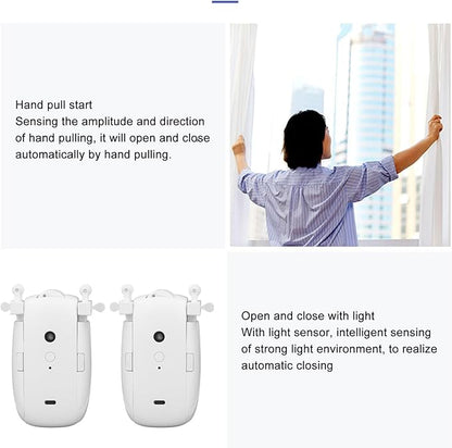 Smart Curtain Opener Low Noise U I Shaped WiFi Robot for Bedroom Living Room, 10ms Speed, for Sound Sensitive Individuals