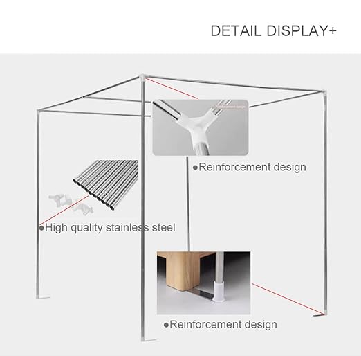 EMF Shielding Bed Canopy,100% Silver Anti-Radiation Fiber Bed Canopy for Insomnia Relief Anti-Mosquito,Silver-87 * 71 * 73in