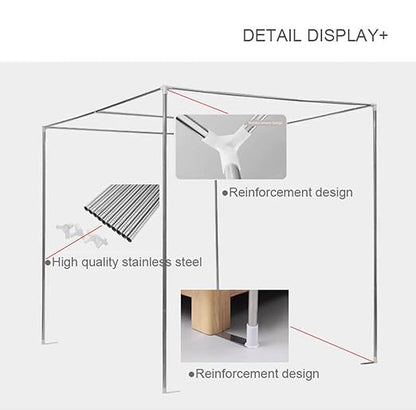 EMF Shielding Bed Canopy,100% Silver Anti-Radiation Fiber Bed Canopy for Insomnia Relief Anti-Mosquito,Silver-87 * 71 * 73in