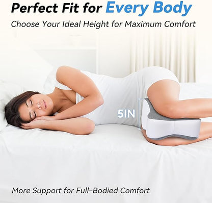 Knee Pillow for Side Sleepers,Leg Pillows for Sciatica,Knees,Hips,Joints Between Legs,Back Pain Relief When Side Sleeping Spine Alignment Support for Knee Surgery Recovery