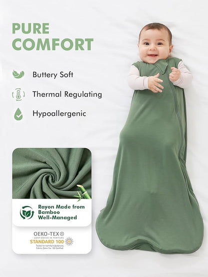 HAPIU Unisex Rayon Made from Bamboo Baby Sleep Sack TOG 0.5, 2-Way Premium Zipper, Wearable Blanket