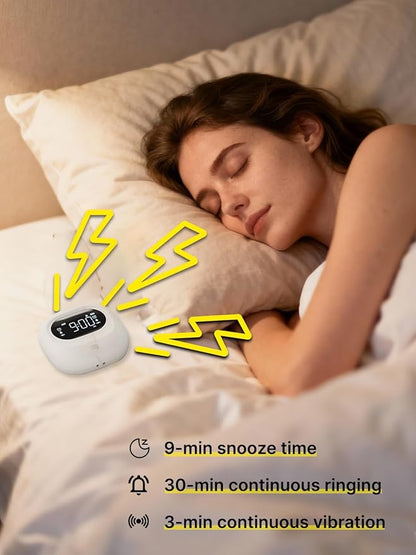 ROCAM Rechargeable Vibrating Alarm Clock Bed Shaker, 3000mAh Portable Travel Clock Under Pillow for Teens, Deaf People, Heavy Sleepers, Adults – 160-Day Standby, Great for Bedroom or Dorm Use, Blue