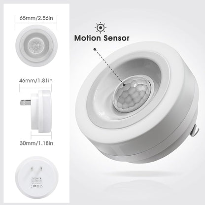 Briignite Motion Sensor Night Light Purple, [2 Pack] Night Lights Plug into Wall, Auto On/Off Motion Activation Nightlight, Energy-Saving 0.6W LED Purple Night Light, Ideal for Kids, Bedroom, Bathroom