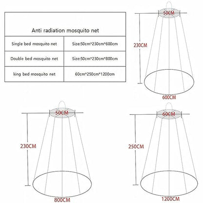 100% Silver Fiber EMF Shielding Bed Canopy,for RF/LF Blocking/Shielding Protect The Body from Radiation Injury,Silver-60 * 250 * 1200cm